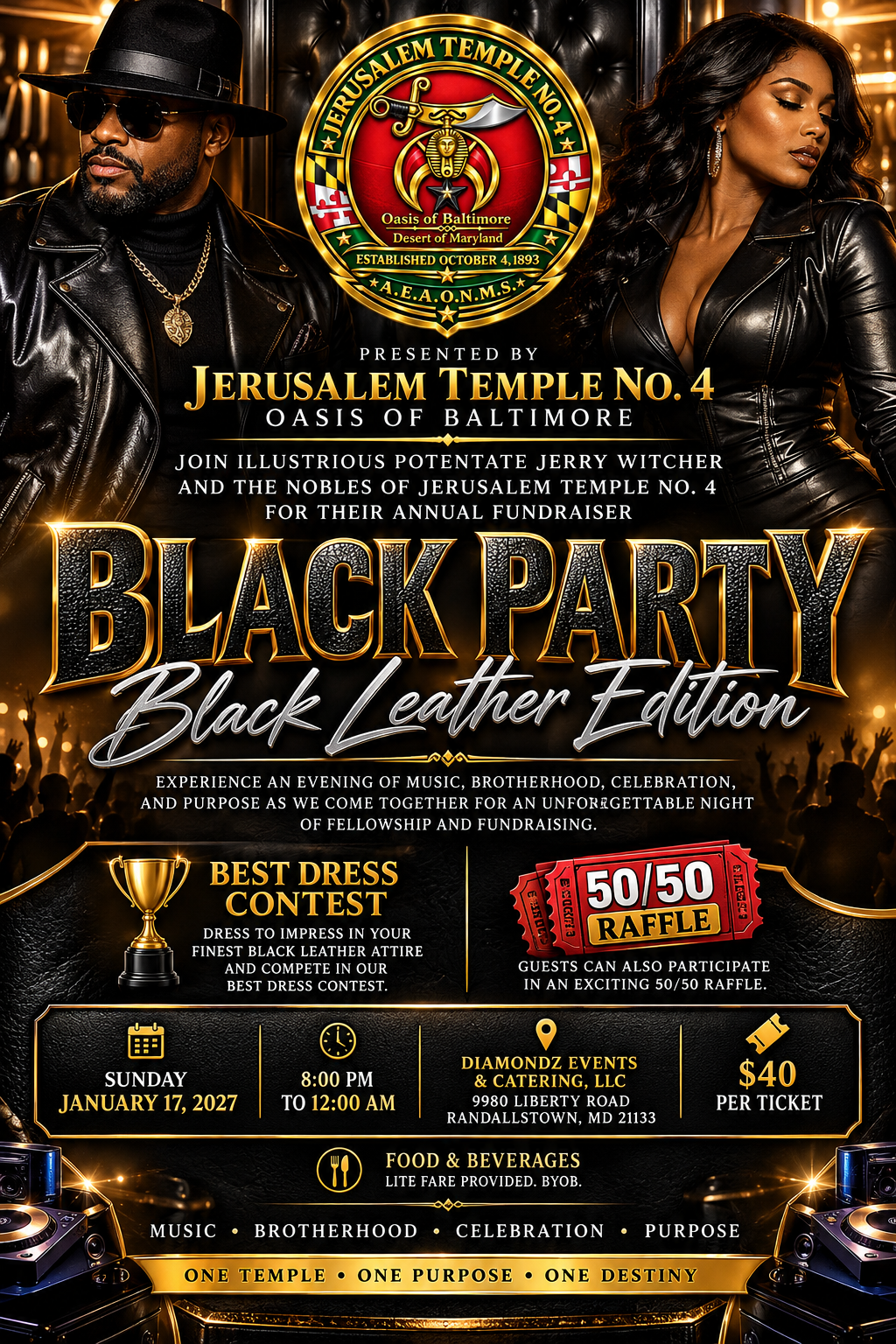 Event flyer for Black Party — Black Leather Edition