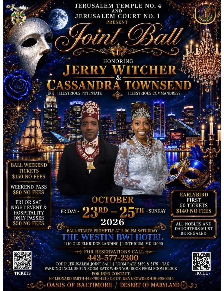 Joint Ball — Jerusalem Temple No. 4 & Jerusalem Court No. 1 flyer