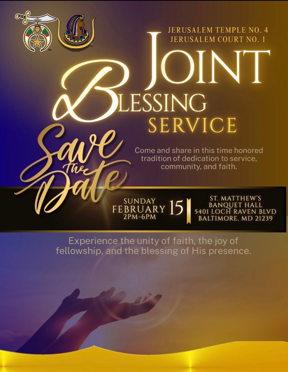 Event flyer for J1 – Jerusalem Joint Blessing