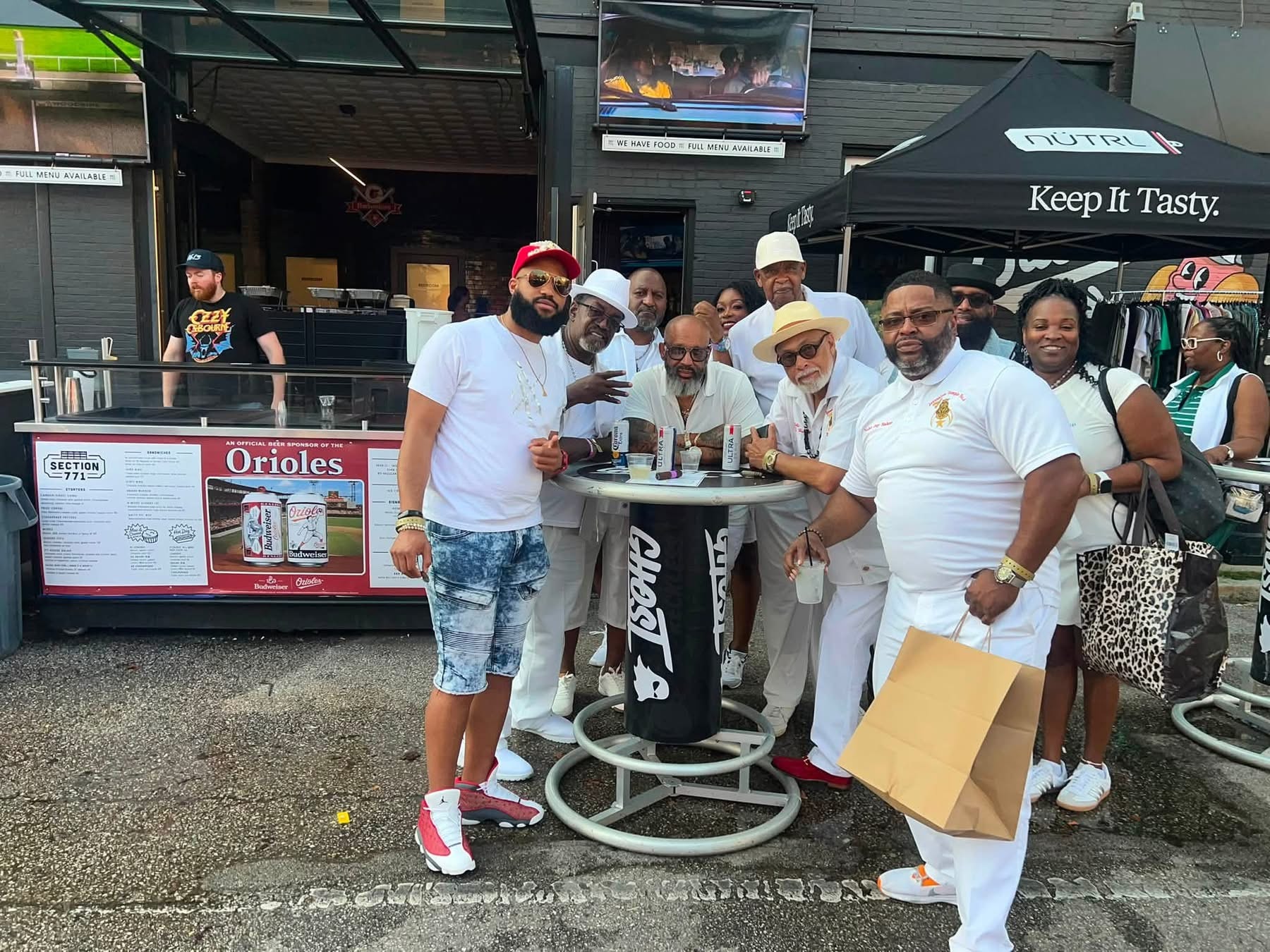 Nobles gathered outside at the Summer Sizzle street celebration