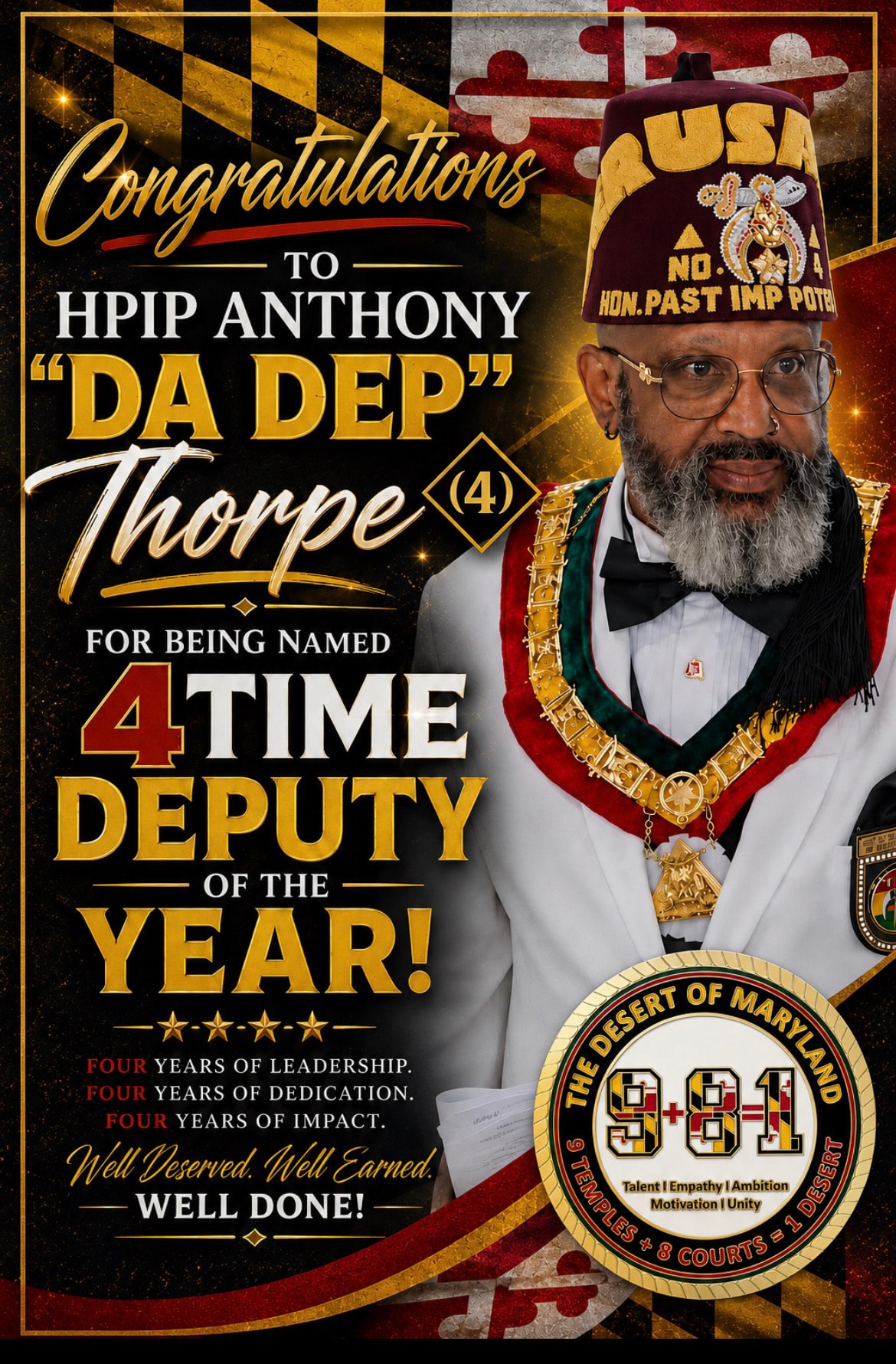 Congratulations to HPIP Anthony "Da Dep" Thorpe — 4-Time Deputy of the Year